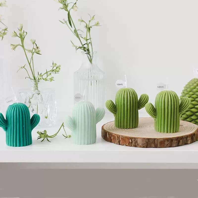 Cactus succulent scented candle silicone mold diy handmade soap dripping plaster baking cake decoration mold