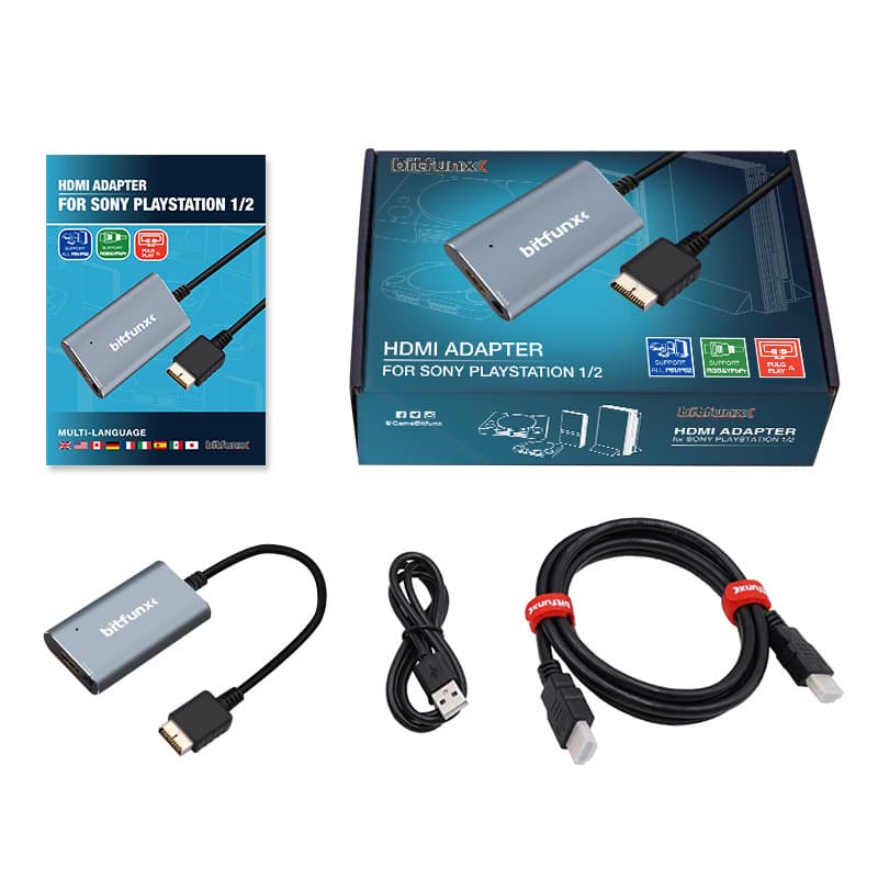 PS1 PS2 HDMI High-Definition Video Converter PS2 with RGB-YPbPr Switch to TV Adapter