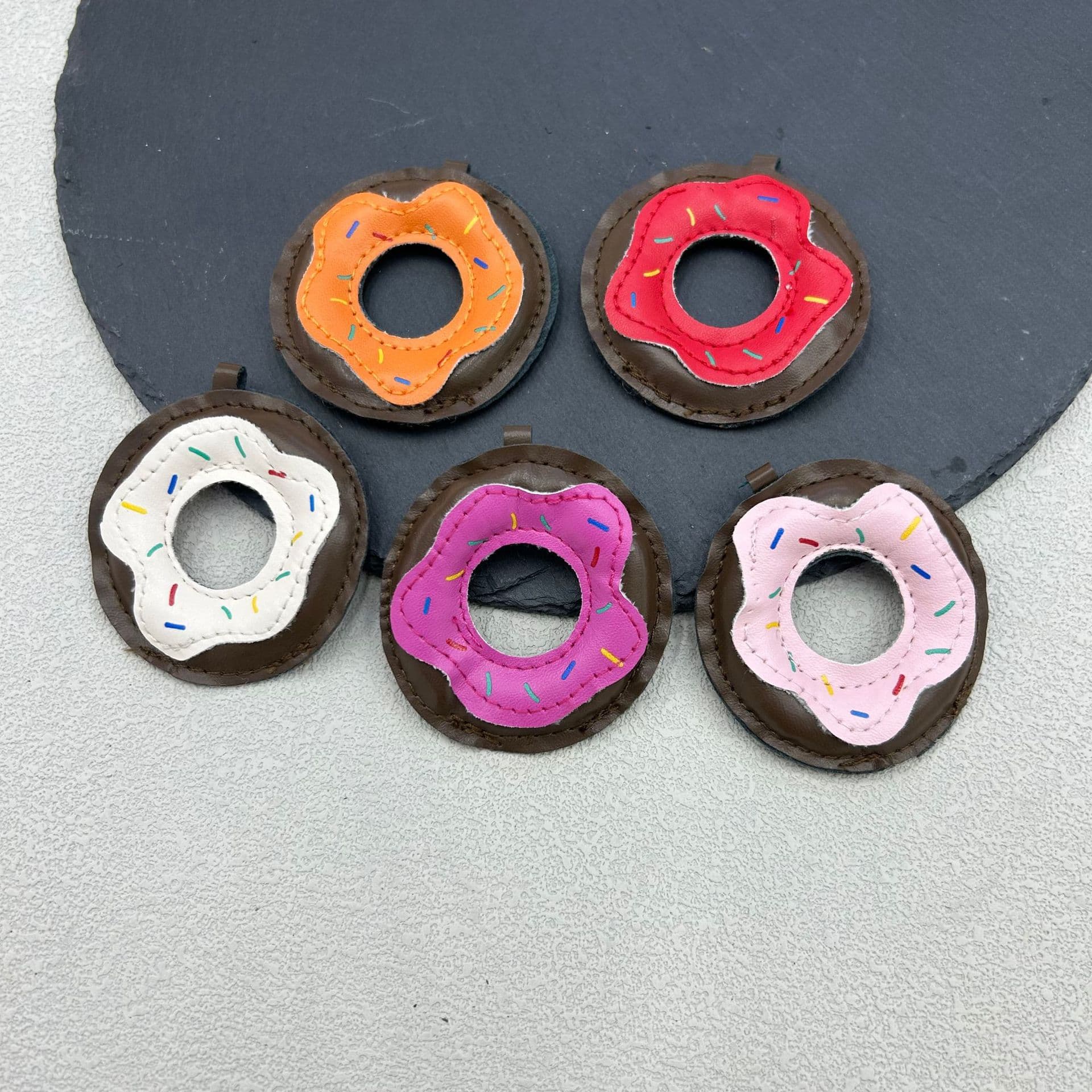 Donut bread pendant, car hanging charm, bag charm, wholesale leather versatile accessory, factory direct