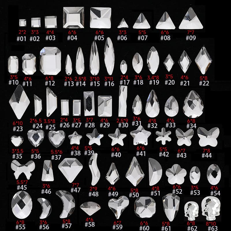 Wholesale Nail Art Rhinestones Flat Irregular Rhinestones Mini Transparent Rhinestones K9 Crystal Rhinestones
