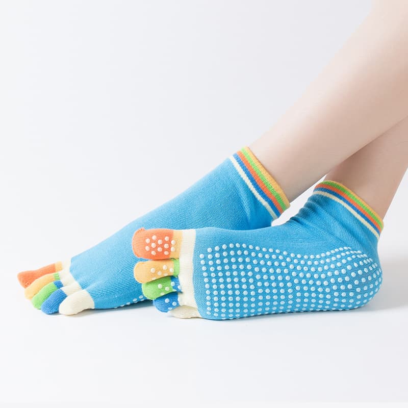 Five-Finger Yoga Socks Non-Slip Professional Women's Spring Autumn Winter Mid-Calf Dance Pilates Socks Indoor Training Stockings