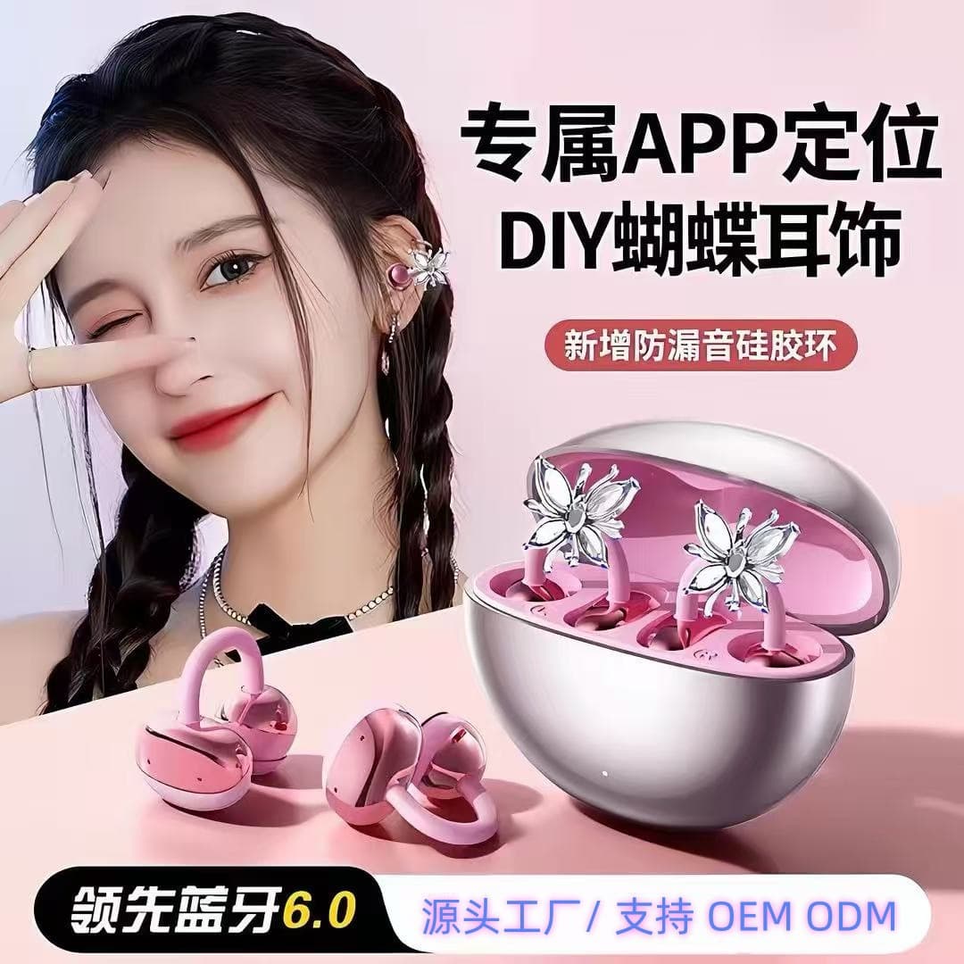 New Wireless Bluetooth Earbuds Sports Ear Clip Style Compatible with Huawei Sony High-Quality Sound Noise Cancelling