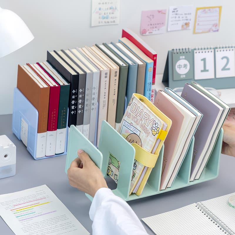 Thickened Transparent Acrylic Book Stand, Student Desktop File Stand, Divider Plate Clip, Multi-Layer 3-Compartment 4-Compartment Book Stand