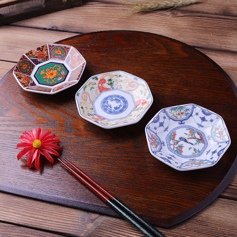 Japanese Creative Ceramic Small Dish Hot Pot Sauce Dish Specialty Dish Izakaya Wasabi Octopus Dish Octagonal Flavor Dish