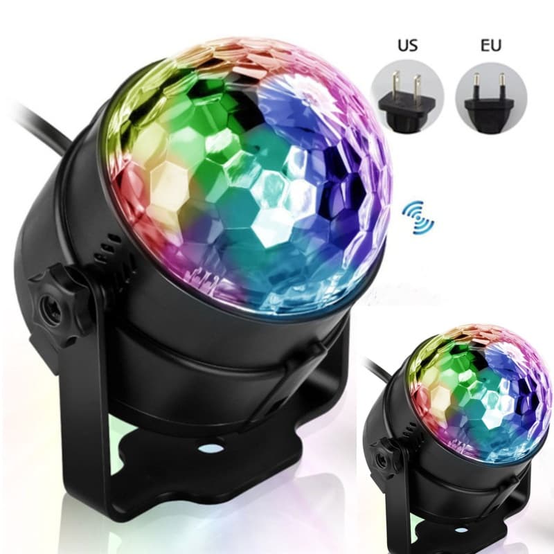 Remote Controlled Led Mini Crystal Magic Ball Light Colorful Sound-activated Rotating Stage Laser Light Ktv Stage