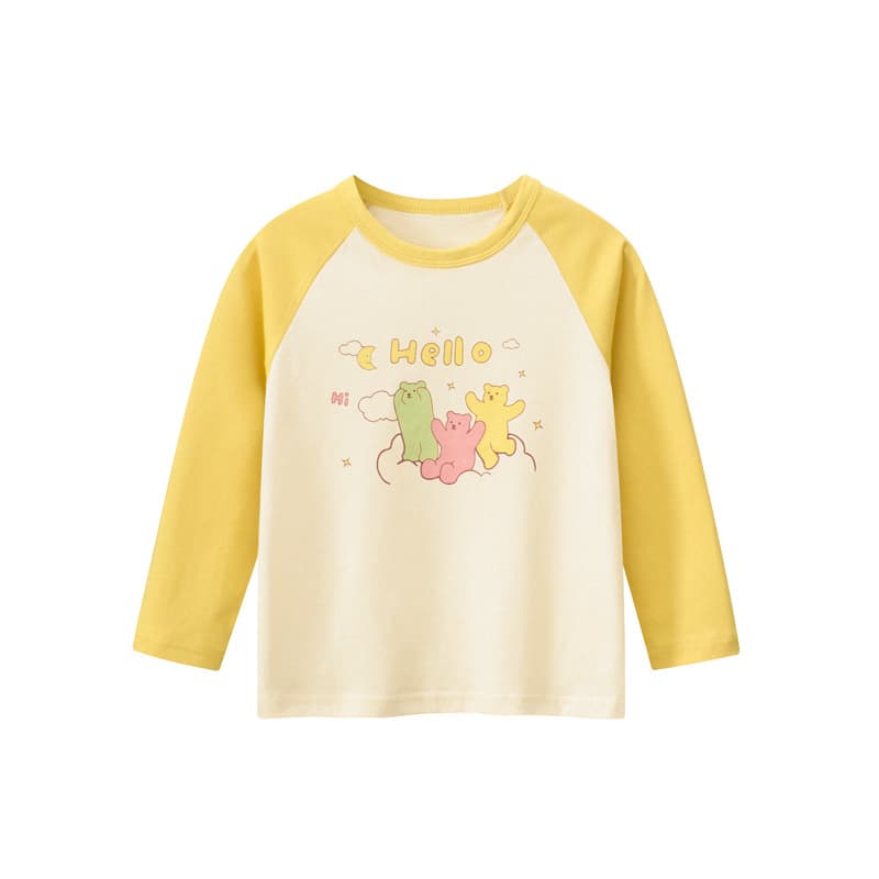 Long Sleeve Girls T-Shirt Baby Base Layer Shirt Autumn Clothes for Kids Soft Cotton round Neck Cartoon Print Comfortable Fit