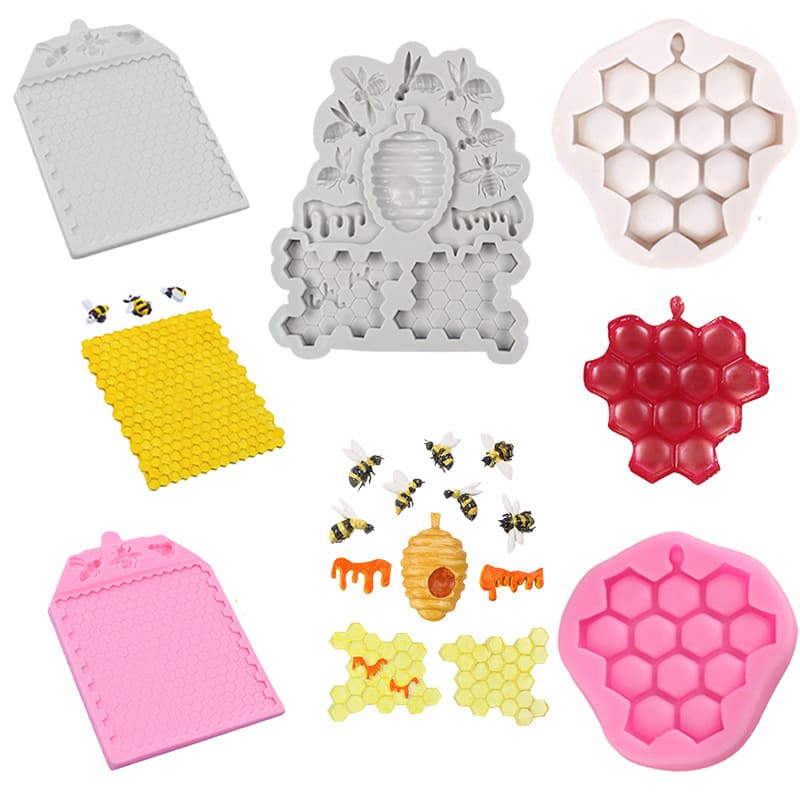 Honeycomb honeycomb silicone mold protective cover pattern fondant chocolate mold honeycomb honeycomb grape pendant mold