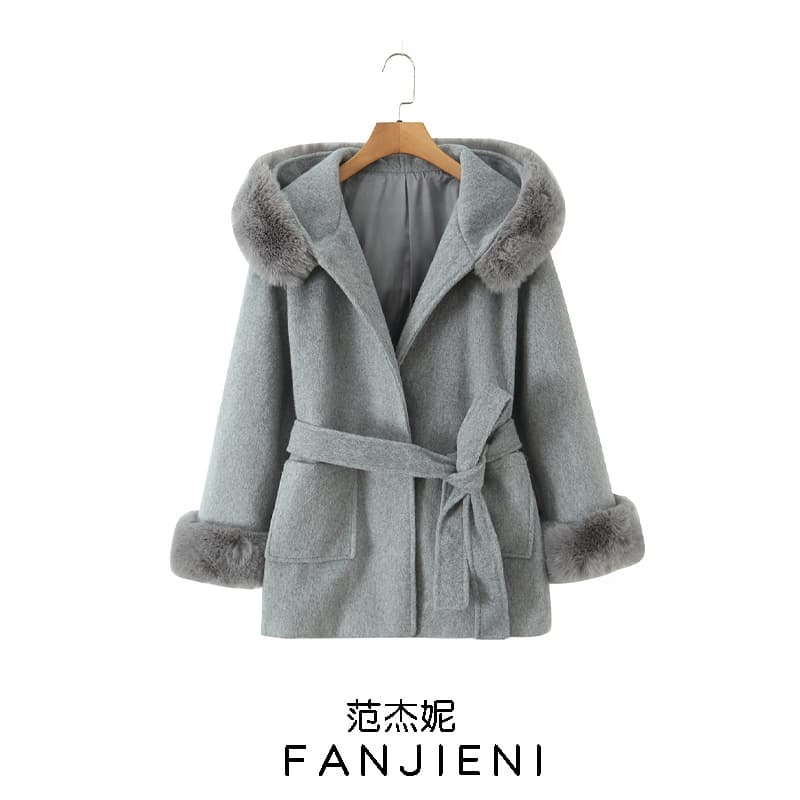 ZR Wholesale for Export, European and American Style Women's Fashion, Vintage Chic Long-Sleeve Mid-Length Cape Wool Coat