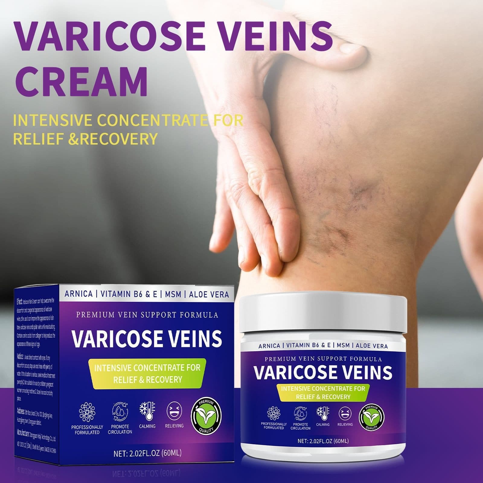 Cross-Border Amazon Tk Vein Care Cream 60ml for Raised Veins, Tightness, Discomfort, Moisturizing, Nourishing, and Soothing Cream