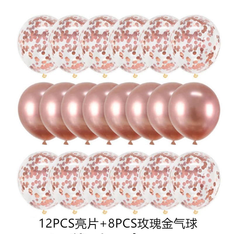 Amazon Rose Gold Confetti Balloons 20-Pack 12-Inch Sequins Rose Gold Confetti Balloons