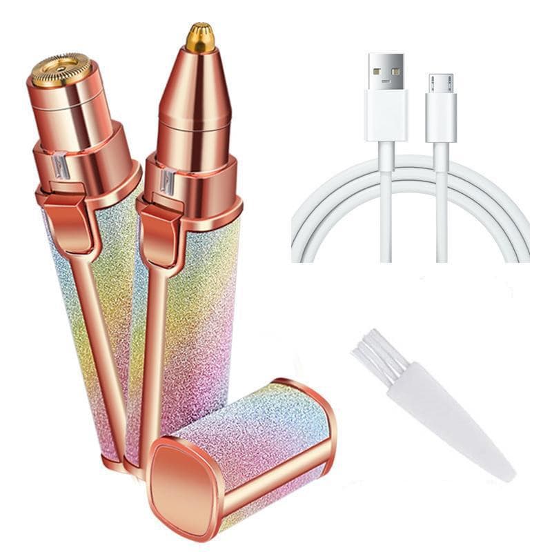 Electric Lady Shaver Two-In-One Rechargeable Hair Removal Device Lipstick Body Hair Remover Stainless Steel Blade USB Powered