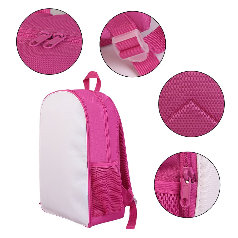 16.5-inch backpack blank heat transfer removable front piece Rose red removable removable front piece backpack cross-border supply
