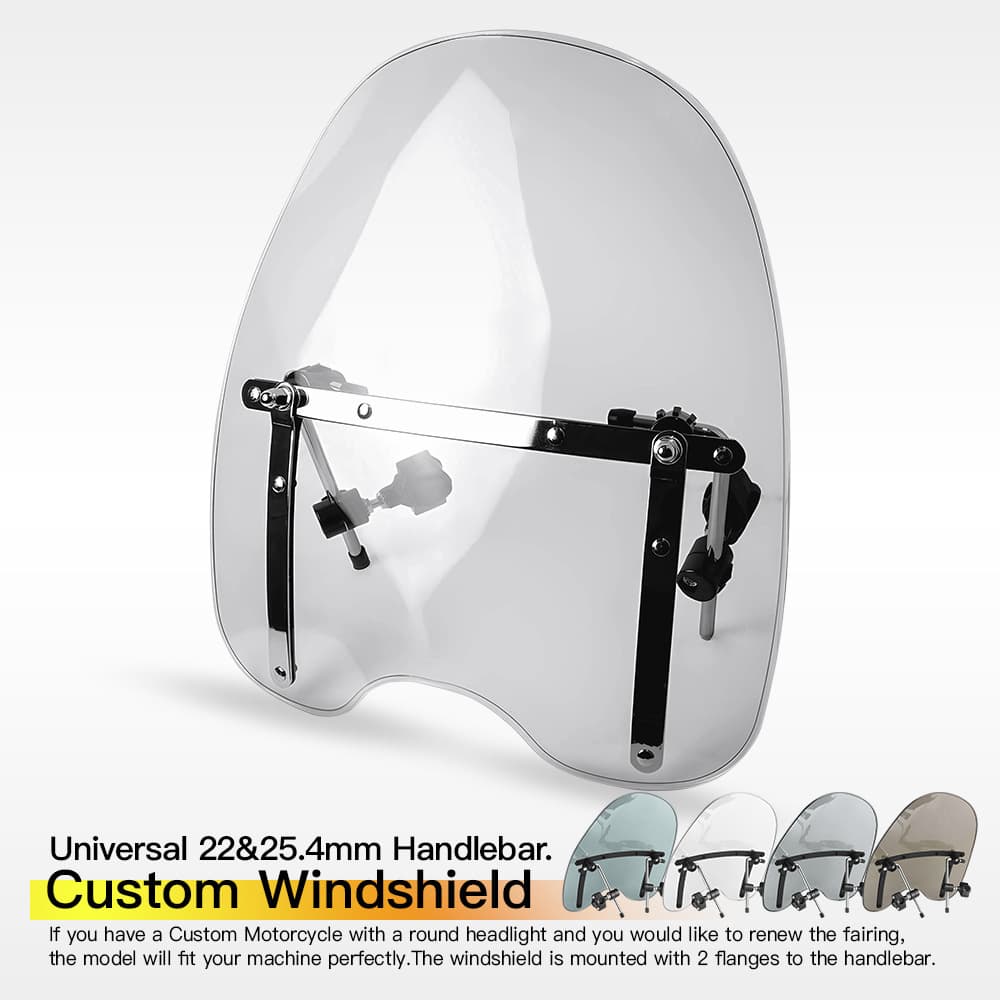 Motorcycle modified front windshield Harley retro motorcycle windshield 18×16 inches high-definition transparent plate
