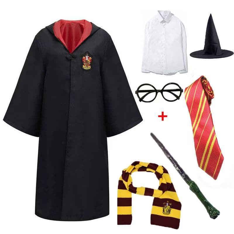 Harry Potter Cosplay Student Uniform Magic Robe Set for Adults and Kids, Halloween Cos Costume