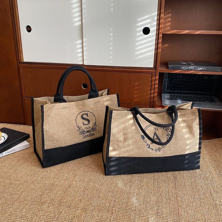 Cross-border Knitted Fabric Bag Women's New Simple Fashion Letter Print Ladies Shoulder Bag Tote Bag Wholesale