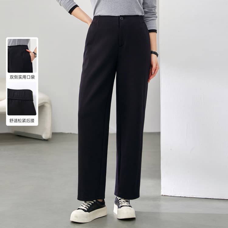 【Elastic Back Waist Comfortable Versatile Slimming Solid Color Pants】Xianlixiu plus-size women's clothing for curvy girls, 2025 spring new style