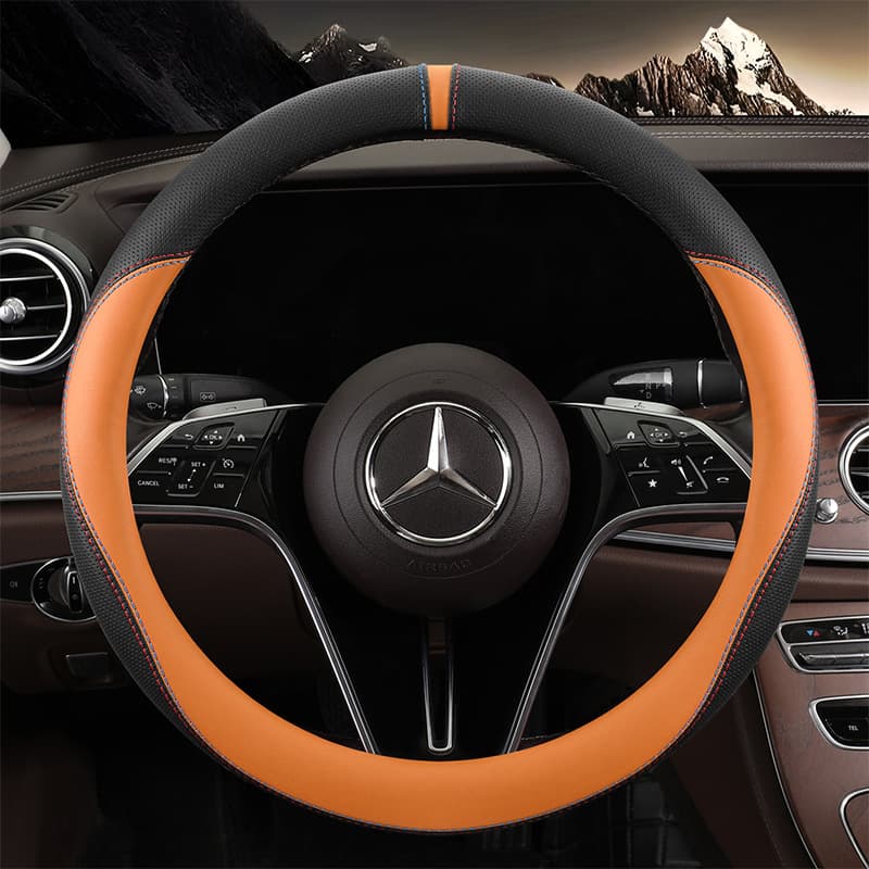 Nappa leather car steering wheel cover ultra-thin anti-slip handle cover four-season universal steering wheel protective cover wholesale dropshipping