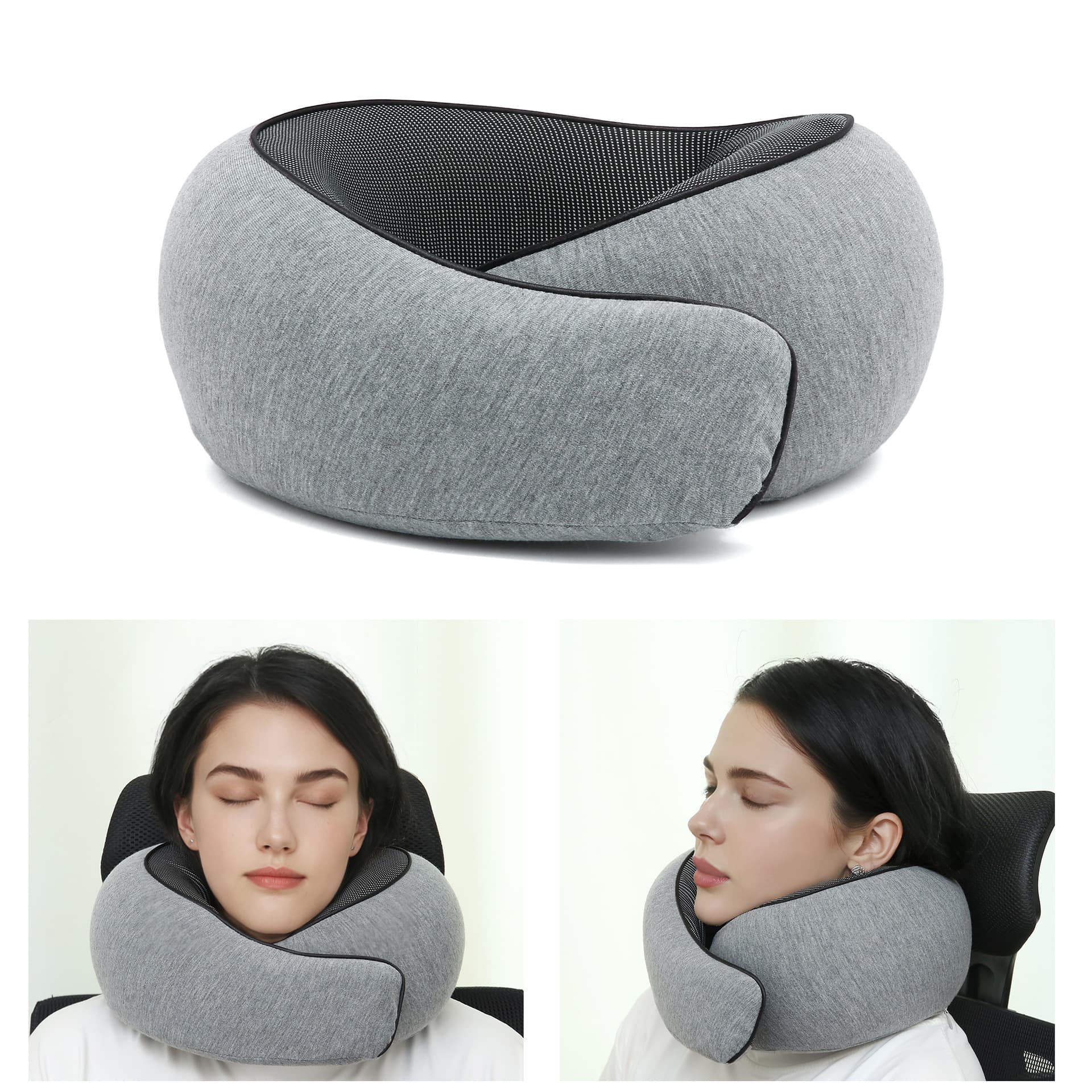 Portable U-Shaped Cervical Memory Foam Snail Pillow Outdoor Travel Car Airplane Neck Pillow U-Shape Pillow Slow Rebound