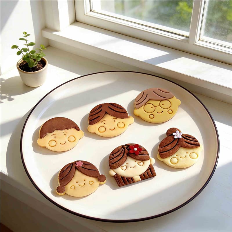 Boys and Girls Cookie Cutters - Children's Day Kids' Faces Butter Cookie DIY Baking Molds