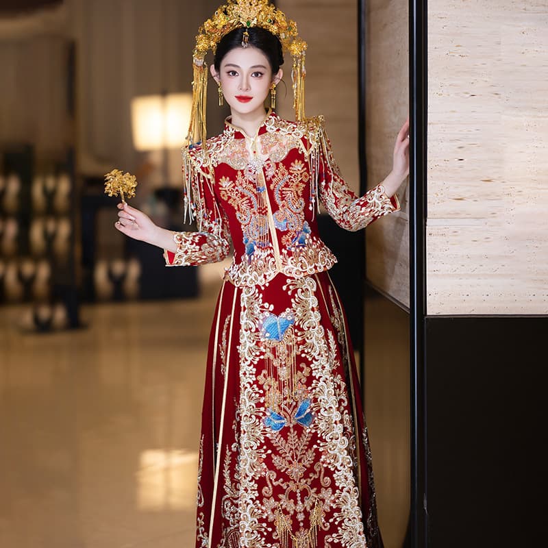 High-End Xiuhe Wedding Dress 2026 New Style Bride Chinese Wedding Dress Plus Size Wedding Gown for Plus-Size Brides