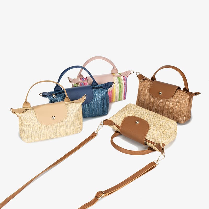 Cross-Border 2025 New Summer Fashion High-End Versatile Straw Texture Small Square Bag Women's Style Crossbody Bag Bags