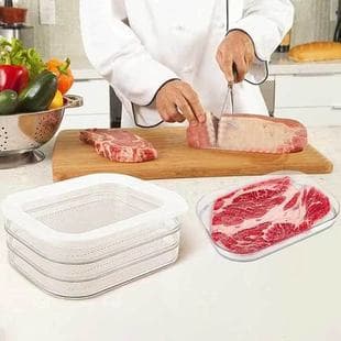 Cross-Border Hot-Selling PET Bacon Storage Box, Fridge Organizer, Three-Layer Sealed Transparent Food Container