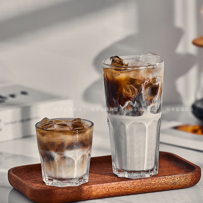 Sturdy Tempered Glass Cup KTV Bar Beer Cup Thickened Octagonal Cup Coffee Cup Tea Cup Drop-Resistant Liquor Glass
