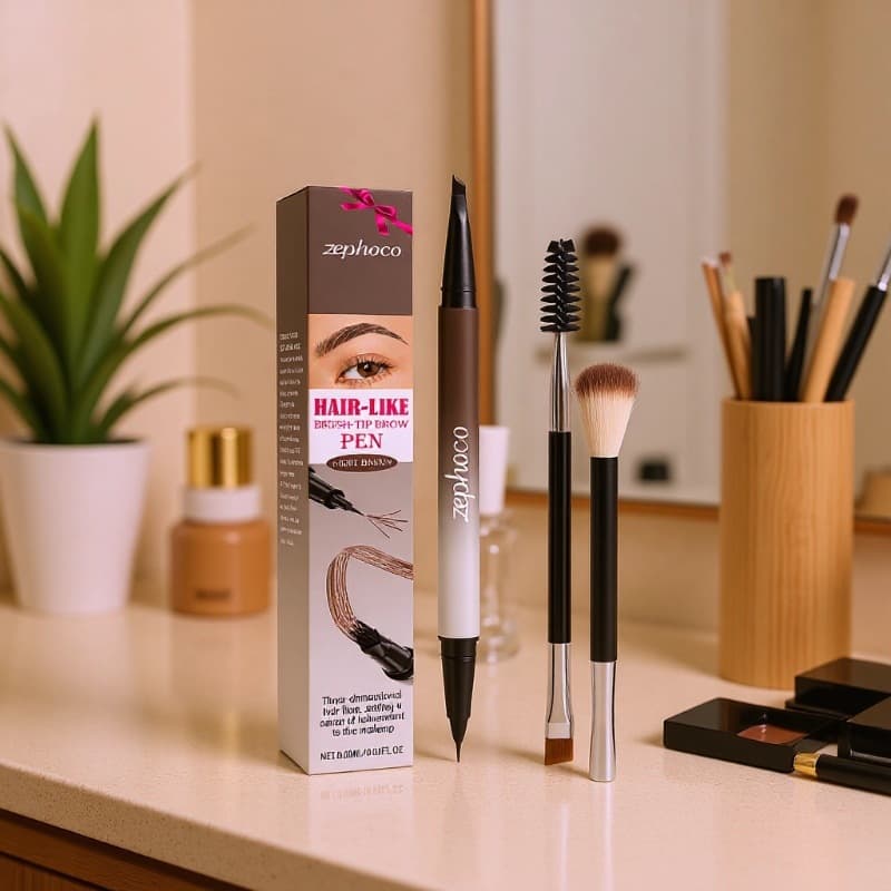 zephoco Natural Wild Brow Pencil Series Smooth Core Highly Pigmented Dual-Ended Easy to Use Fills Brow Hairs