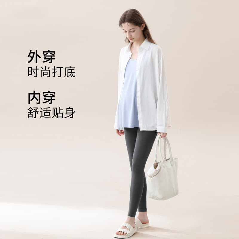 Maternity leggings, autumn/winter style, new 2025 design, warm, supportive, non-constricting cotton pants, perfect for pregnant women.
