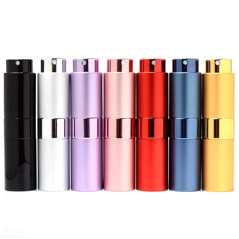 Perfume Dispensing Bottle 8ml 10ml 15ml Anodized Aluminum Rotating Spray Bottle Telescopic Perfume Bottle Oral Spray Bottle
