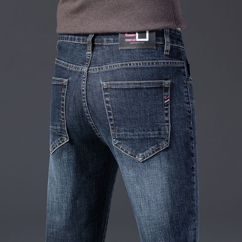 Spring Premium Jeans for Men 2025 New Stretch Slim Straight Pants Casual Long Pants for Middle-aged
