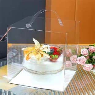 Full Transparent Handheld Mousse Western Pastry Burst Dessert Cake Box 4/5/6 Inch Handheld Box