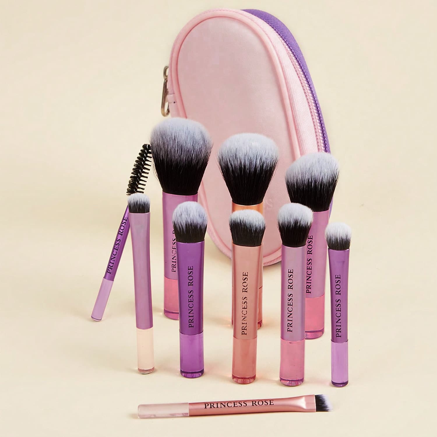 10pcs Mini Makeup Brush Set with Crystal Handle, Soft Bristle Powder Brush Foundation Brush, Beauty Tools Factory Stock