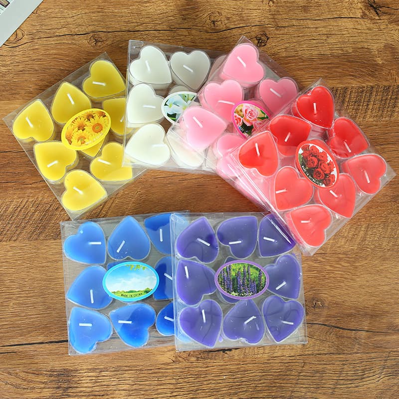 Creative Plastic Heart-Shaped Scented Candle, Romantic Birthday Candle, Love Heart Candle for Candlelit Dinner