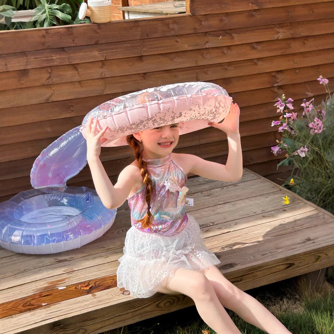 Girls' 2025 New Style Swimsuit Summer Fashionable Mermaid Bikini Toddler Mesh Kids One-Piece Swimsuit
