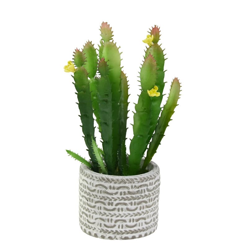 New Simulation Cactus with Flowers Small Prickly Cactus Column Fake Succulent Plant Micro Landscape Flower Green Plant Potted
