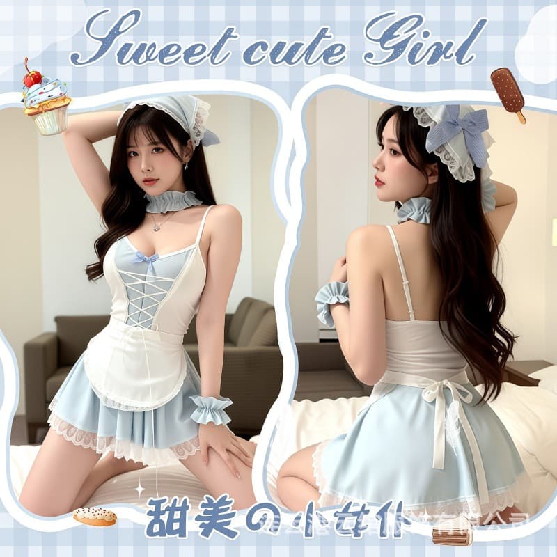 Yunwan Blue and White Maid Couple Interaction Cosplay Uniform Set Wholesale New Pure Beauty Hot Girl Charming