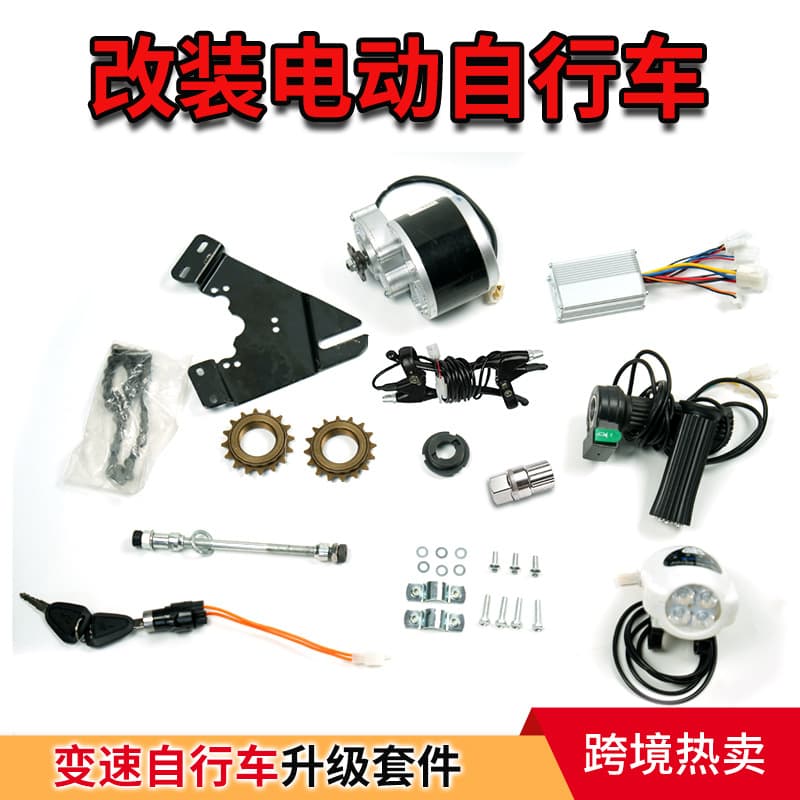 Bicycle Human Power Upgrade Electric Side-Mount Kit 24V 250W Geared Motor for Multi-Speed Bike Kit