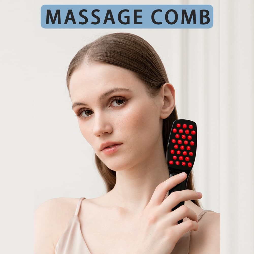 Scalp Massager Electric Comb with Vibration, Color Light Therapy, and USB Charging for Head Care