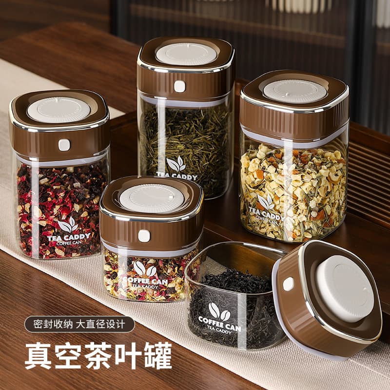 Office-Specific Tea Canister Vacuum Sealed Moisture-Proof Tea Storage Can Food-Grade Storage Jar Large Capacity Sealed Can