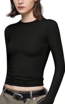 Cross-border Amazon Autumn Long Sleeve Top Sexy Outerwear T-Shirt Women Pullover Round Neck Base Layer Women's Slimming