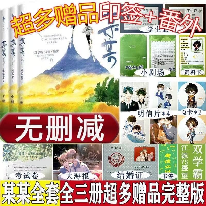 [Genuine in stock] Complete set of 3 volumes of XX novels by Musuli, Jinjiang youth novels with full campus gift set