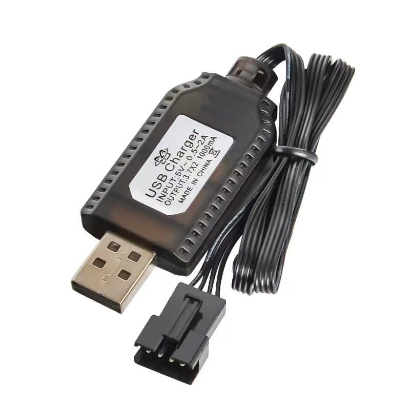 7.4V USB lithium battery charger with SM-4P plug, smart IC with protection, durable no-load protection charger.