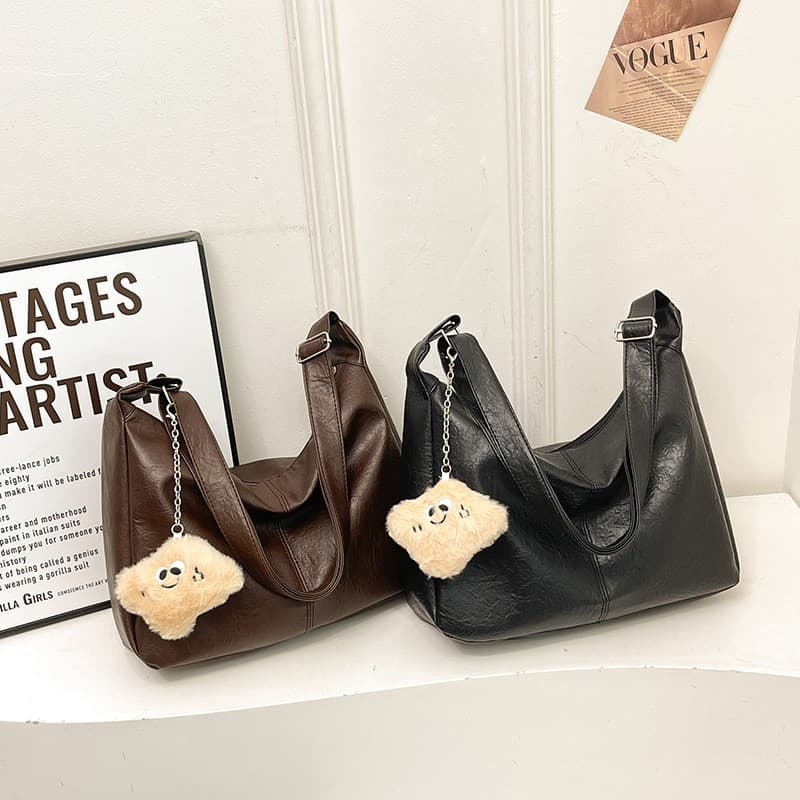 2026 New Solid Color Tote Bag, Large Capacity Shoulder and Crossbody Bag for Commuting, Women's Tote Bag