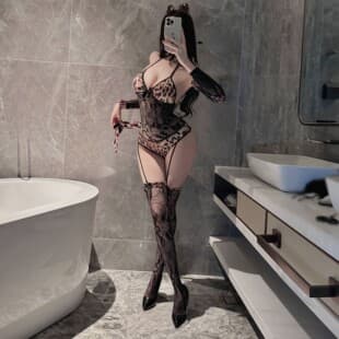 Night Beauty Lingerie Cat Woman Bodysuit Leopard Print Alluring Sexy Teasing Role-Play Costume Set
