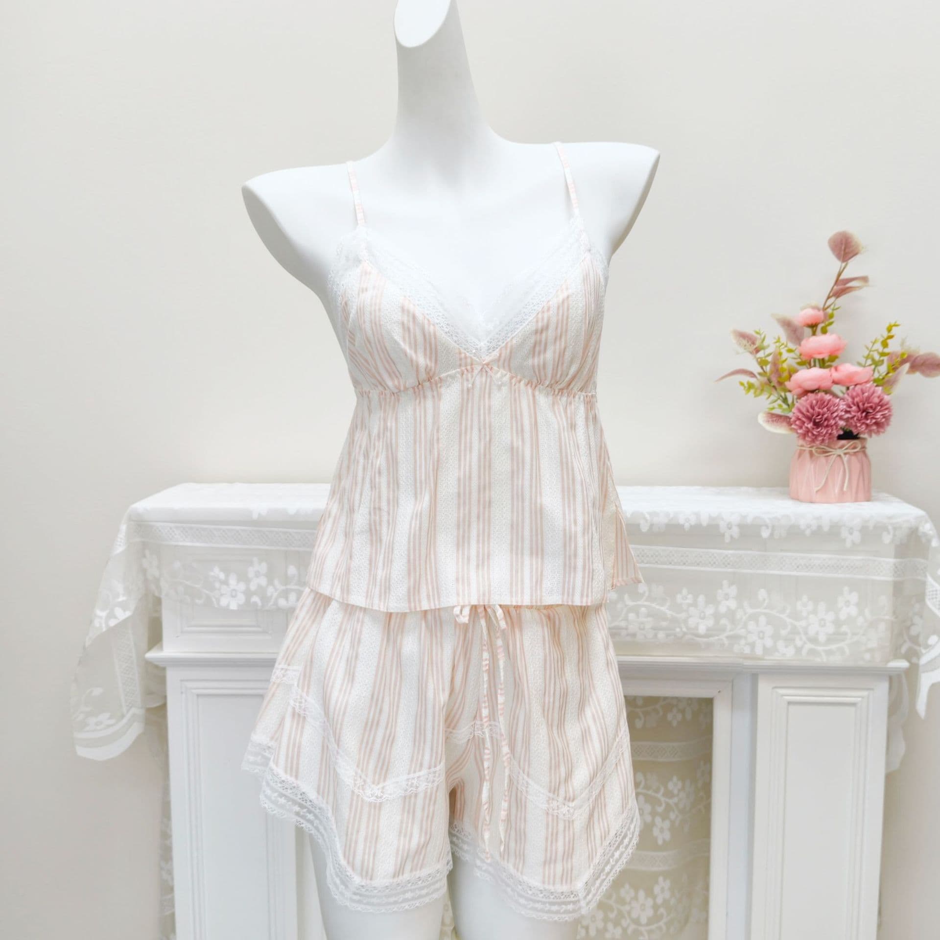 Spring/Summer Woven Bubble Crepe Pajamas New Loose Fit Slimming Sweet Thin Breathable Two-Piece Pajama Set