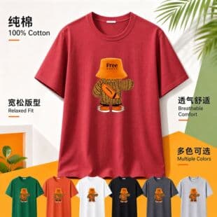 Spring Men's Short Sleeve T-Shirt Korean Style Streetwear Student Crew Neck Loose Half Sleeve Tee Top Plus Size Loose Fit T-Shirt