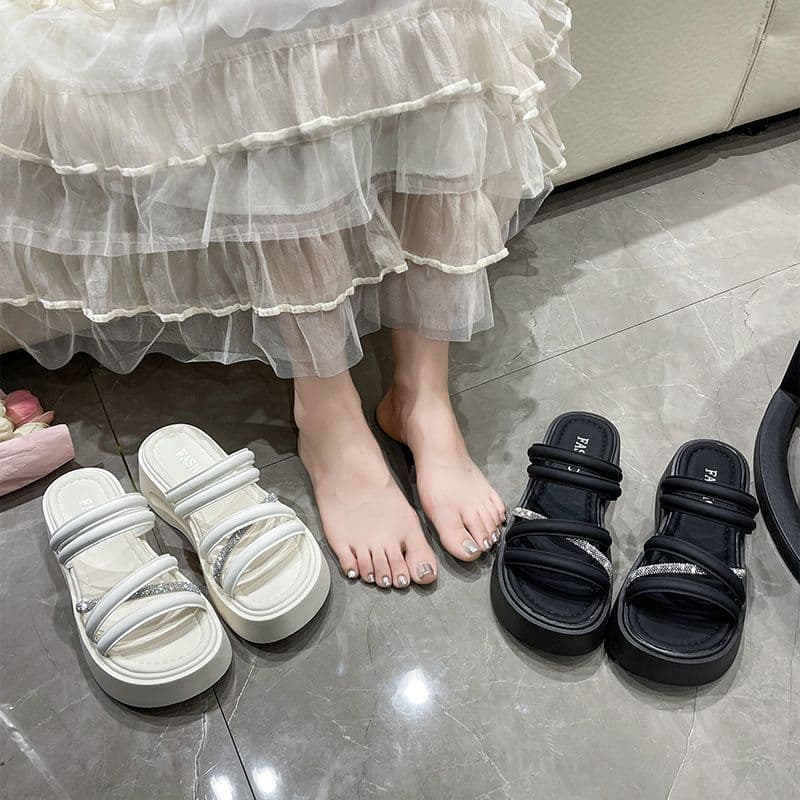 French Thick-Soled Sandals for Women, 2-in-1 Slide Sandals 2025 New Style, Soft Sole, Versatile and Comfortable for Summer Wear with Dresses