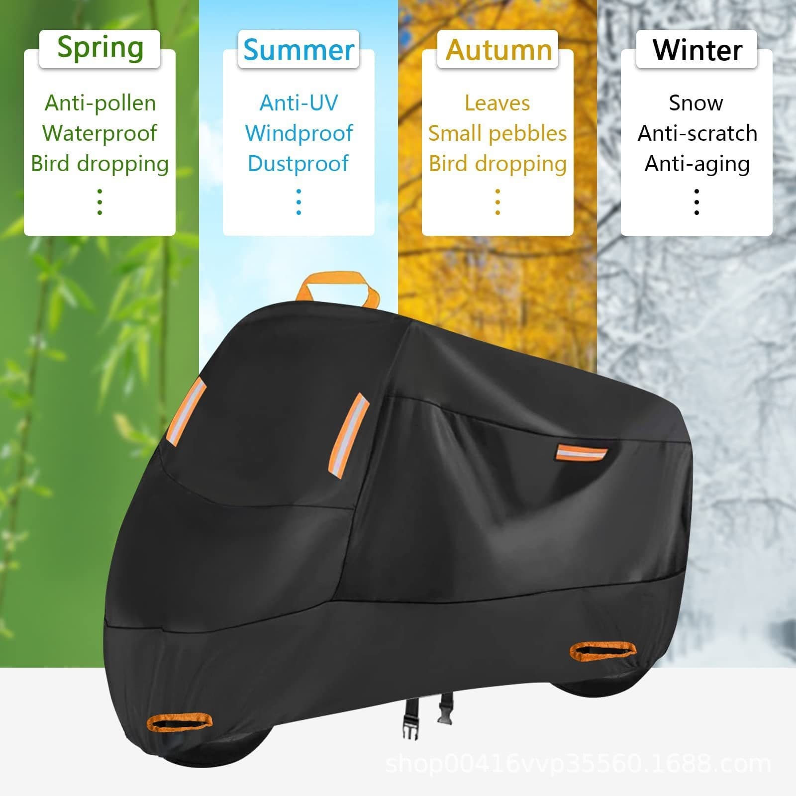 Motorcycle Cover 190T/210D Motorcycle Cover Outdoor Electric Bike Thickened Sunshade Rainproof Dust Cover