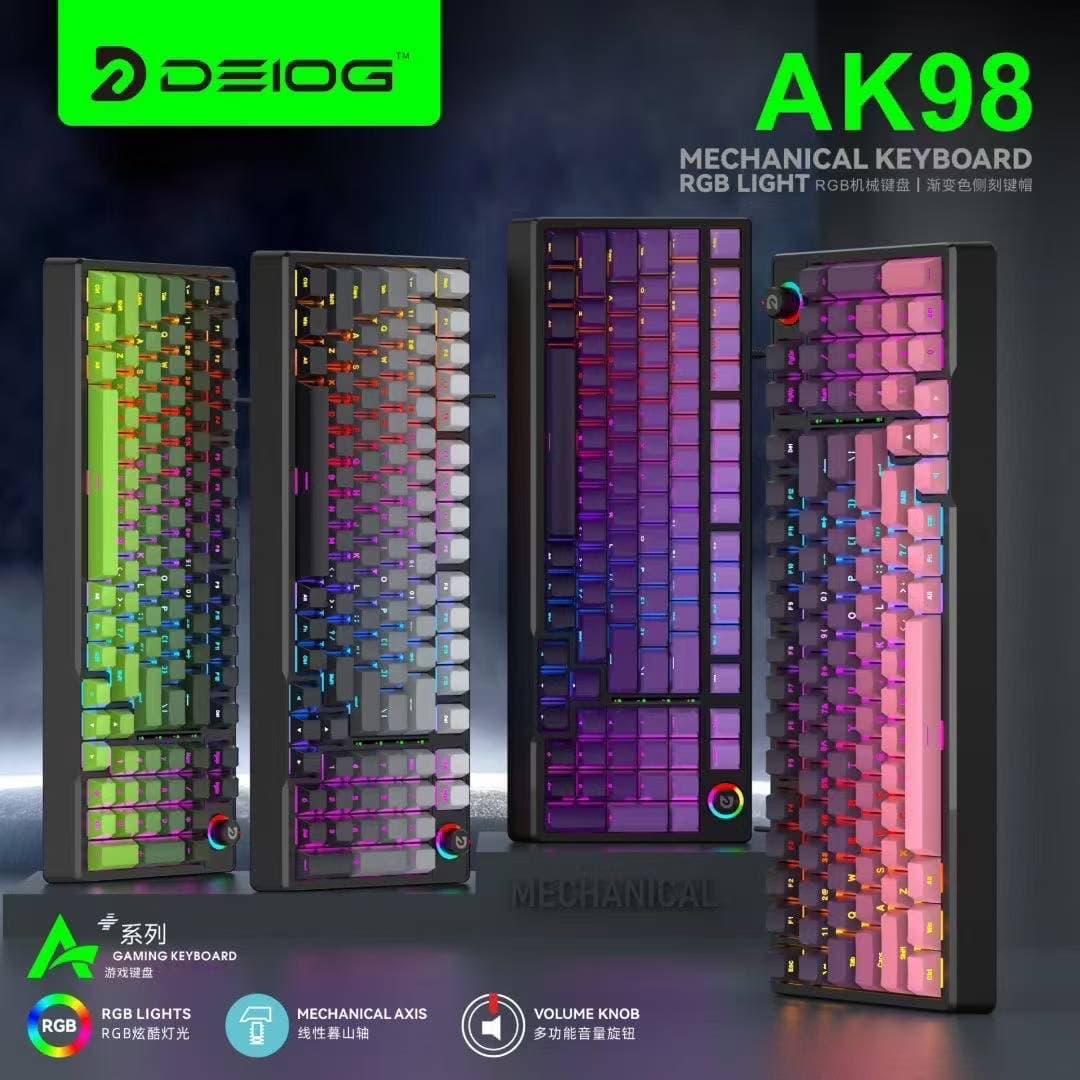 Deiog Wired Mechanical Keyboard AK98 Red Switch Gaming Keyboard RGB Backlit